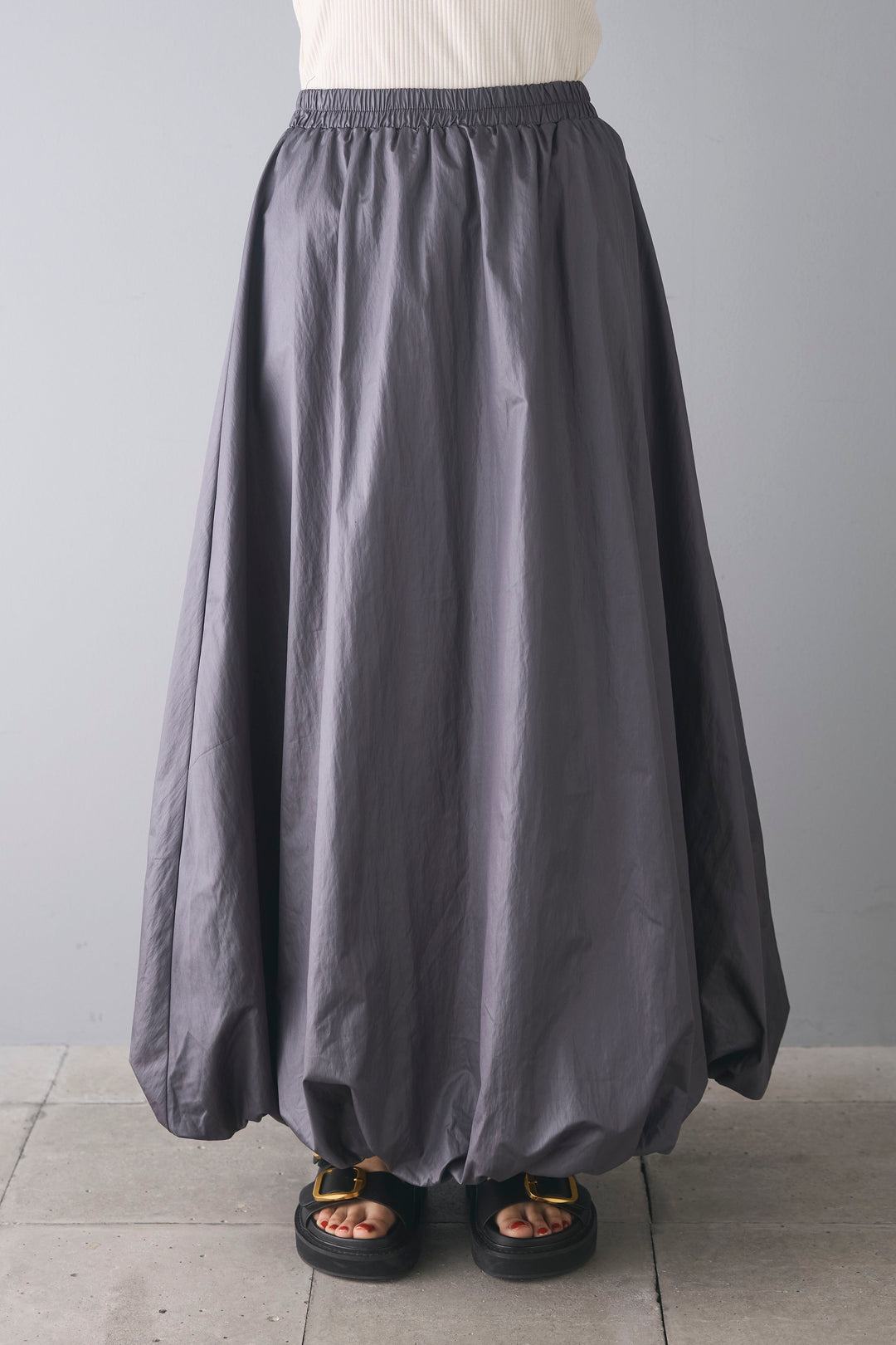[SET]裾バルーンロゴプルオーバー+バルーンタフタスカート(2set)