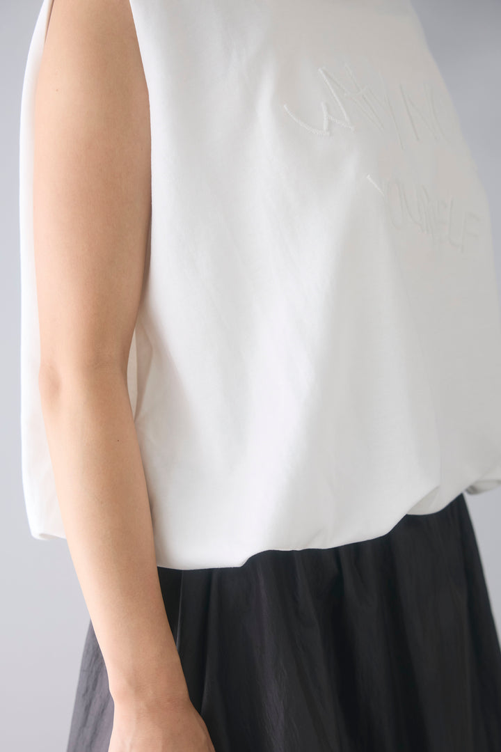[SET]裾バルーンロゴプルオーバー+レザーベルト付きワイドパンツ(2set)